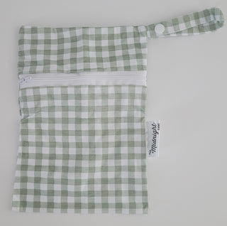 Sage Gingham Waterproof Wet Bag